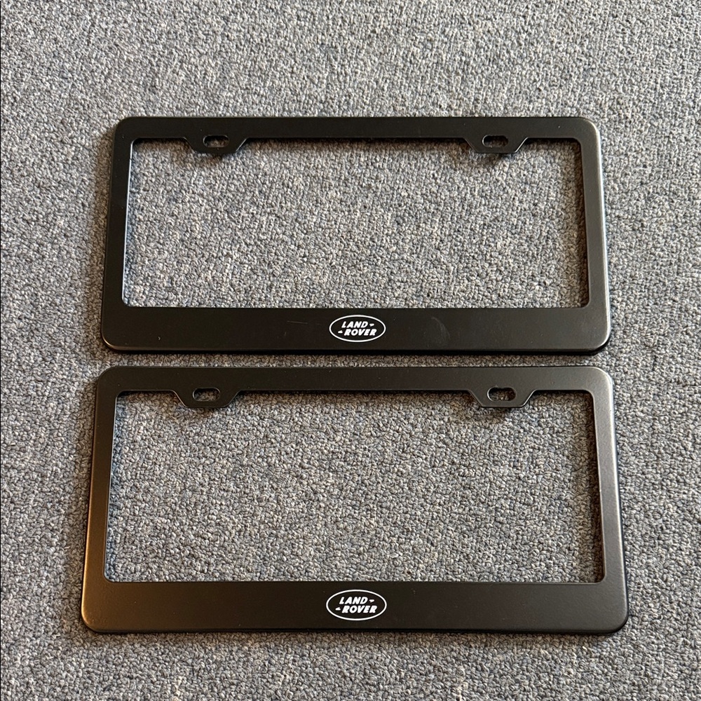 Land Rover Black Metal License Plate Frame Set